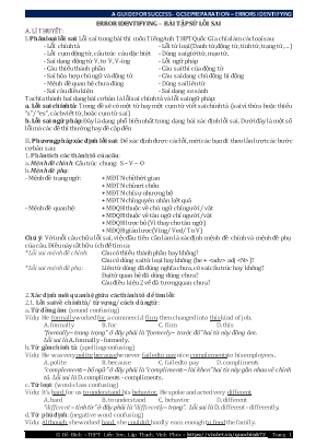 Kỹ năng làm bài thi Tốt nghiệp THPT môn Tiếng Anh - Error identifying - Bài tập sử lỗi sai - Đỗ Bình